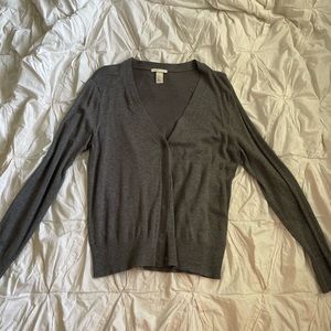 H&M Charcoal gray button up cardigan